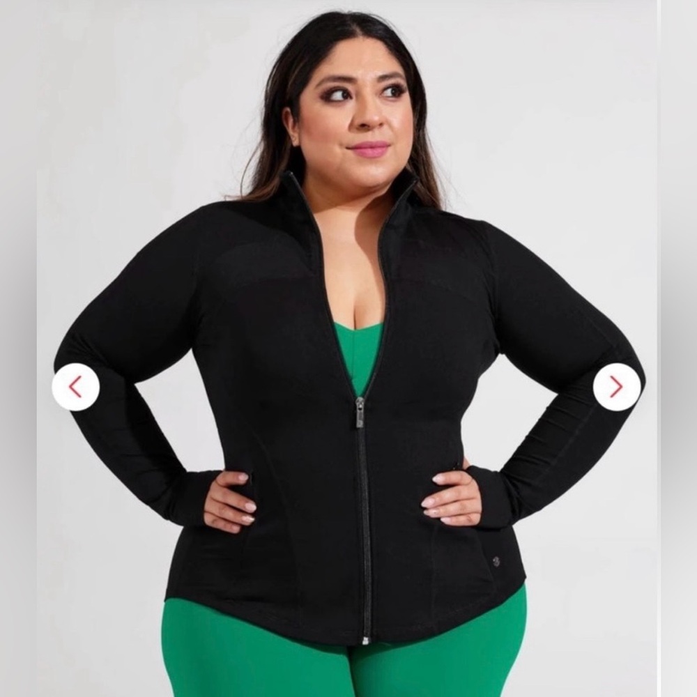 NWT BuffBunny Sugar Coat Jacket size Small in Black~Full Zip~Cutout Back~Pockets